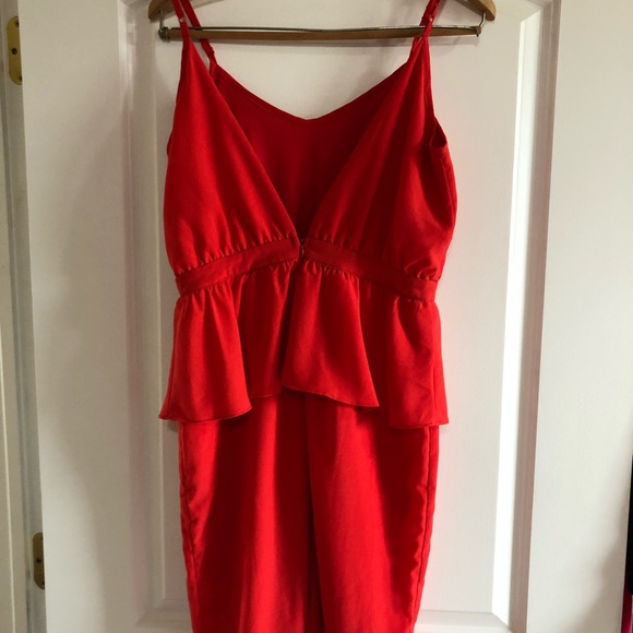 Red Peplum Dress - Picture 2 of 4